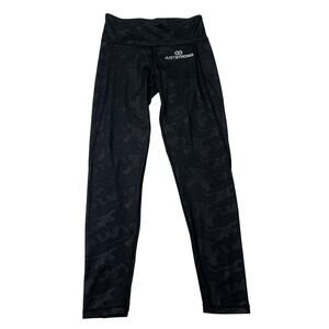 Just Strong Womens Small Leggings Black Camo Compression Workout Running Ankle